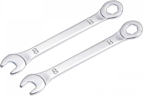 uxcell Thin Combination Wrench with Offset 6-Point End and Angled Open End, Metric Mirror-Chrome Plated High Carbon Steel, for Household Repairs, ...