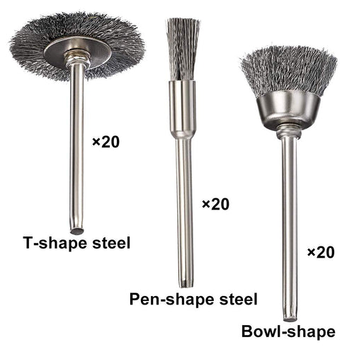 60 Pieces Wire Cup Brush Set,Vankcp Power Rotary Tool Buffing Wheels Small Wire Brushes Set for Drill Grinder Rotary Tools...