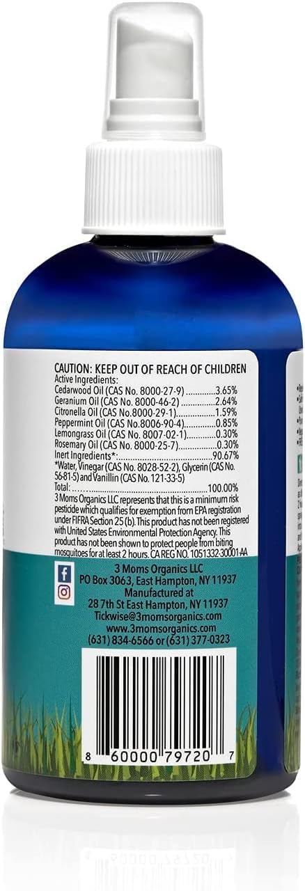 3 Moms Organics, TickWise 2oz Extra Strength Happy Campers 2-Pack - DEET- Free, Tick and Insect Repellent, Plant Based Essential Oils, All Natural...