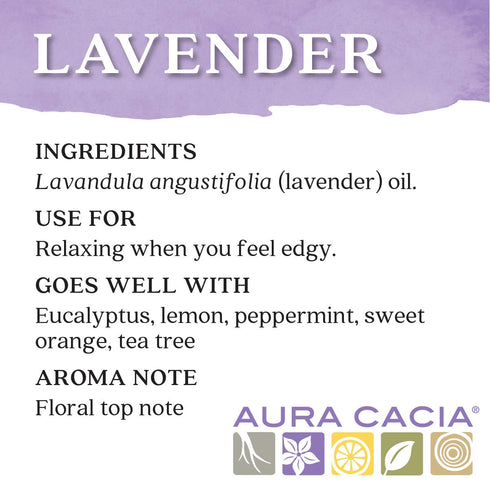 Aura Cacia 100% Pure Lavender Essential Oil, 0.5 fl. oz, Calm Relaxing Aroma, Therapeutic Grade, Ethically Sourced Lavender...