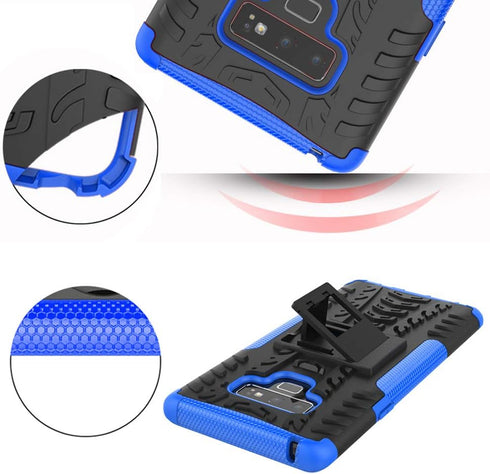 Phone Case for Samsung Galaxy Note 9 with Tempered Glass Screen Protector Cover and Stand Kickstand Hard Rugged Hybrid Protective Cell Accessories...