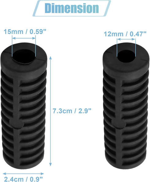 uxcell 1 Pair 15mm Rubber Nonslip Footrest Pedal Foot Peg Cover Shell Black for Motorcycle...