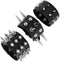 TURTLEDOVE Spike Rivets Cuff Bangle - Goth Black Leather Bracelet with Metal Studded - 80s Punk Rock Accessories for Men Women (3 PCS Spike Bracel...
