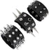 TURTLEDOVE Spike Rivets Cuff Bangle - Goth Black Leather Bracelet with Metal Studded - 80s Punk Rock Accessories for Men Women (3 PCS Spike Bracel...