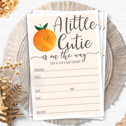 Little Cutie Baby Shower Invitations (20 Count) With Envelopes - Gender Neutral or Girl Baby Shower...