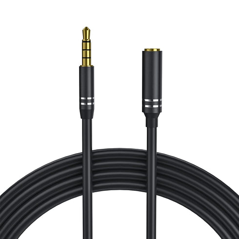 3.5mm Headphone Extension Cable (6Ft/1.8M), 4 Pole Hi-Fi Sound Audio Cable Male to Female AUX Cord, Auxiliary Stereo Extender for Speakers, PC, MP...