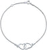 Bling Jewelry Romantic Open Interlocking Danity Bow Hearts Anklet Ankle Bracelet For Women .925 Sterling Silver Adjustable 9 To 10 Inch With Exten...