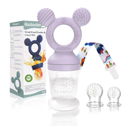 Baby Fruit Feeder, Frozen Teething Toys for Babies, Baby Teether Pacifier with 3 Extra Teats, Baby Eating Essentials, BPA Free Baby Feeding Suppli...