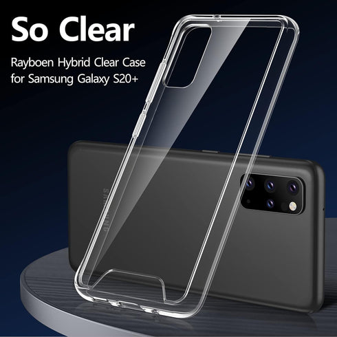 Rayboen for Samsung Galaxy S20 Plus Case, Crystal Clear Shockproof Protective Durable Slim Fit Phone Cover for Galaxy S20+ Plus 5G with Transparen...