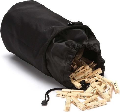 Clothespin Bag Hanging Clothesline Peg Organizer Storage Bags,Dust-proof (black)...