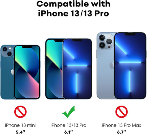 JETech Full Coverage Screen Protector for iPhone 13/13 Pro 6.1-Inch, Tempered Glass Film with Easy Installation Tool, Case-Friendly, HD Clear, 3-P...