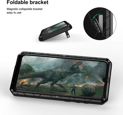 Feitenn Galaxy A70 Case, Samsung A70 Case Heavy Duty, Gorilla Glass Armor Aluminum Alloy Metal Cover Bumper Water Resistant Military Shockproof Ha...