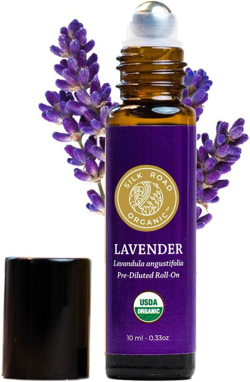 Organic Lavender Essential Oil Roll On, Lavandula Angustifolia, 100% Pure USDA Certified Aromatherapy for Calming, Relaxation & Skin - 10 ml Rolle...
