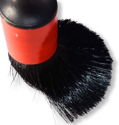Detailing Brush Set -5 Different Sizes Premium Natural Boar Hair Mixed Fiber Plastic Handle Automotive Detail Brushes for Cleaning Wheels, Engine,...