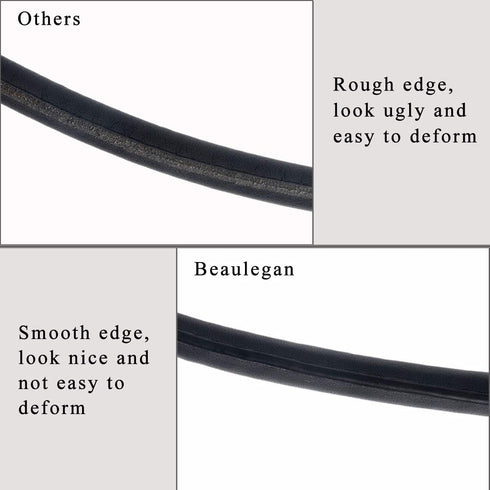 BEAULEGAN Purse Leather Handles Replacement 2 Pcs for Handbag, 23.6 Inch, Black Gold...