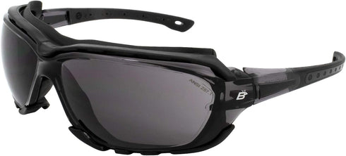 Birdz Eyewear Gasket Safety Padded Motorcycle Sport Sunglasses Black with Smoke Lens...