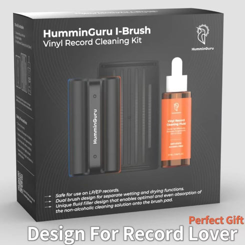 I-Brush Vinyl Record Cleaning Kit, Anti-Static Vinyl Record Cleaner Kit with Dual Velvet Pads Vinyl Record Brush + Alcohol-free Record Cleaning So...