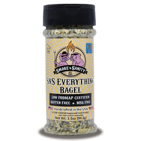 Smoke n Sanity SnS Everything Bagel Seasoning - Monash Certified Low FODMAP - Gluten-Free - Certified Kosher - Dairy-Free - Low FODMAP Food - Vege...