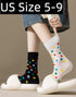 Polka Dots Socks Women Colorful Dots Cotton 5 Pairs Mid-calf Crew Socks Cute Breathable High Ankle...