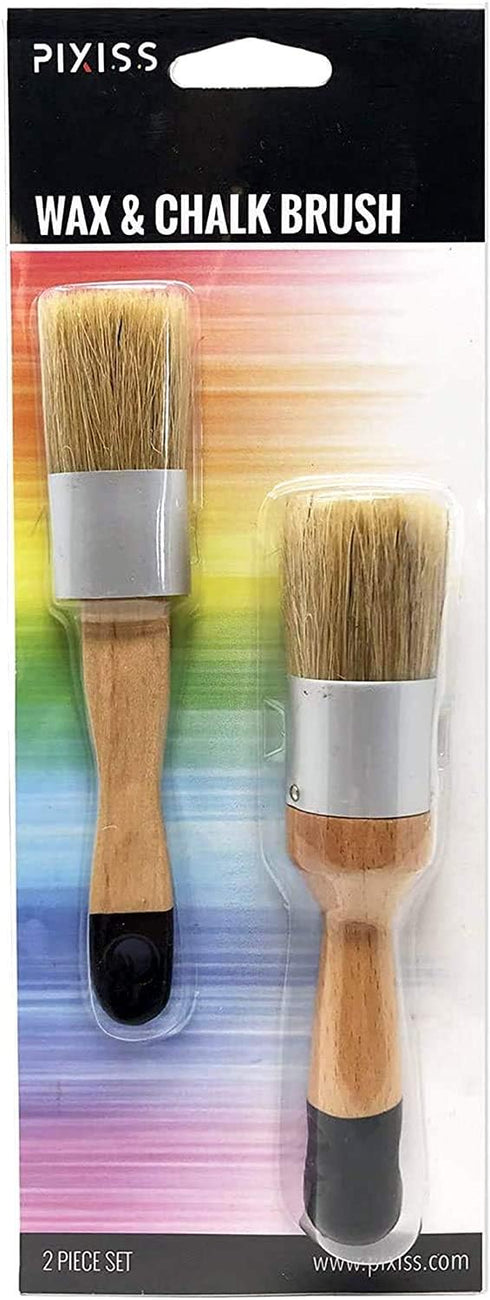 Chalk Furniture Paint Brushes for Furniture Painting, Milk Paint, Wax, Stencil Brushes, Home Furniture Paint - 2 Piece Round Chalked Paint Brushes...