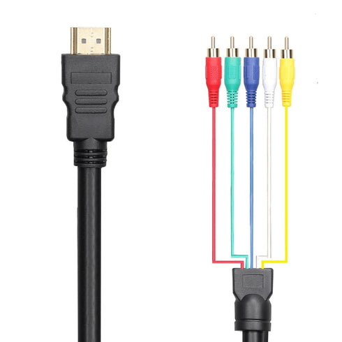Nightwolf ® 5 Ft 1.5M HDMI to RCA Cable, HDMI Type A Male to 5RCA Male Plug Video Audio Cale Converter Adapter Cable for HDTV Plasma TV DVD and Mo...