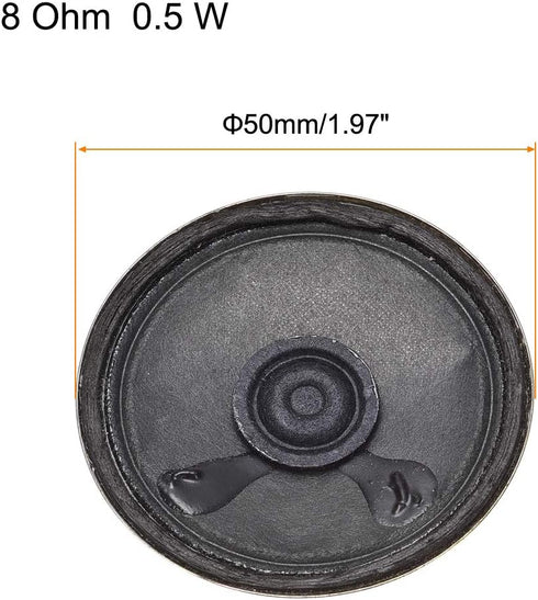 uxcell 0.5W 8 Ohm DIY Magnetic Speaker 50mm Dia Round Shape Replacement Loudspeaker 4pcs...