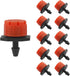 100PCS 1/4" Adjustable Irrigation Drippers Sprinklers for Micro Drip Irrigation System Anti-Clogging Emitter Dripper, Red...