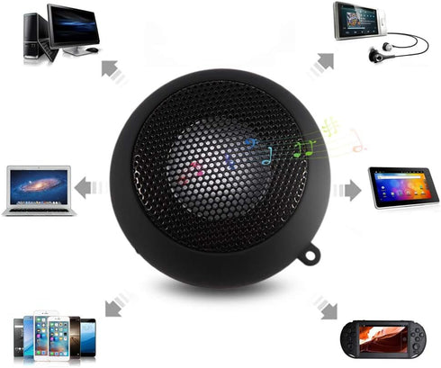 Portable Mini Speaker with 3.5mm Aux Jack Plug in Loud Basse Speaker for Smart Phone, Retractable Mobile Line-in Speaker for iPad Laptop Computer(...