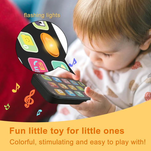Bilingual Toy Phone Baby Phone with Sounds and Light, English/Spanish, Fun Early Learning Kids Smart Phone Baby Toys for 6-12 Months, Gift for 1 Y...