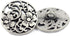 Bezelry 12 Pieces Vine Flower Metal Shank Buttons. 20mm (3/4 inch) (Antique Silver)...