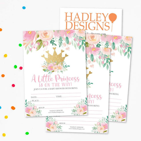 Hadley Designs 25 Princess Baby Shower Invitation For Girl Baby Shower Invitations - Girl Princess Theme Baby Shower Invitations, Baby Sprinkle In...