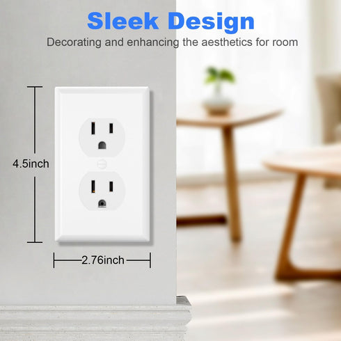 Duplex Wall Plates, Electric Receptacle Outlet Cover with Screws, 1-Gang Standard Size 2.76"W x 4.5"H, Glossy White (20 Pack)...