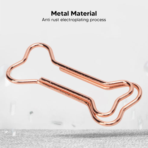 Paper Clip, 100Pcs Rose Gold Paper Clips Shaped Paper Photo Clips Clamps Metallic with Storage Box for Office Home School Papperwork Art Craft...