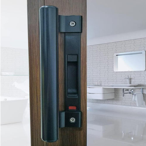 WANLIAN-Aluminum Alloy Sliding Door Handle Balcony Glass Sliding Door Handle Bathroom Door Handle Closet Door Handle Metal Modern Handle (Black)...