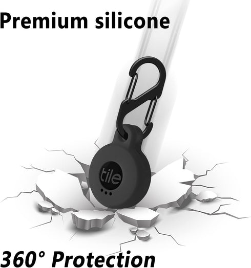 Geiomoo Silicone Case Compatible with Tile Sticker 2022, Protective Cover with Carabiner (Black)...