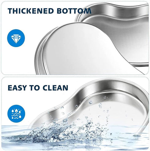 Dental Tray - Prgislew 4 Pack Kidney Trays Stainless Steel Tray Medium Emesis Basin Reusable Metal Kidney Dish for Dental Piercing Lab Instrument ...