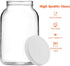 Artcome 1-Gallon Glass Jar Wide Mouth with 2 Airtight Plastic Lids, 4 Muslin Cloths, 2 Rubber Bands, 2 Gold Mats and a Brush for Kombucha, Ferment...