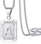 Trendsmax Initial Letter Pendant Necklace Mens Womens Capital Letter White Gold Plated A Z Stainless Steel Box Chain 22inch...