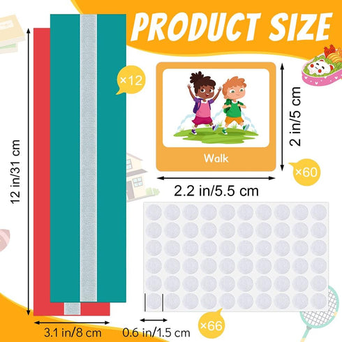 Colorful Flash Card Set – 60Pcs Visual Assisted Planning Picture Cards Pack – Bedtime, Walk, Park, Camping, Homework - Comprehensive Preschool Edu...