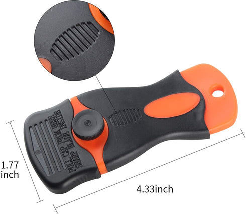 3pcs Multi-purpose Razor Scrapers with Extra 40pcs Blades, Cleaning Tool for Removing Paint Label Decal Adhesive Sticker from Auto Window Glass Fl...