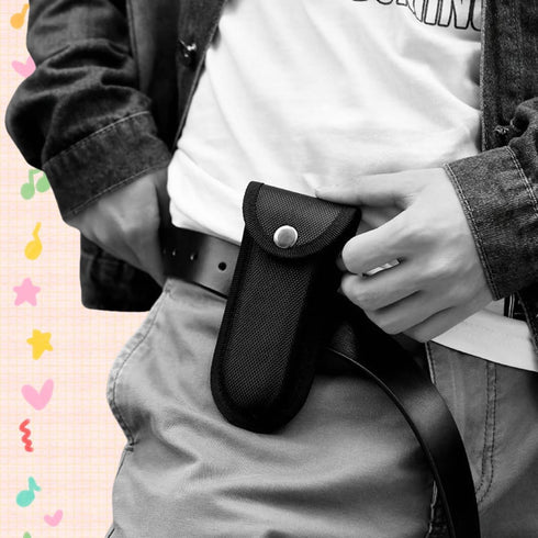 Pocket Holder Nylon Folding Pocket, Knife Sheath Holster with Belt Loop and Snap Closure,4pcs Black...