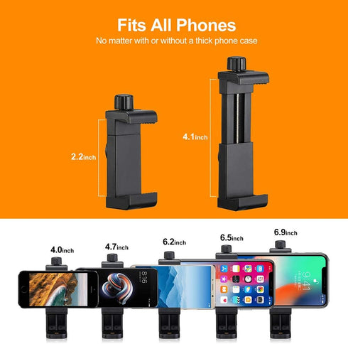 Phone Tripod Mount Adapter/Universal Tripod Cell Phone Holder, Fits Any Smartphone, 1/4" Standard Screw, Rotating Vertical and Horizontal, Compati...