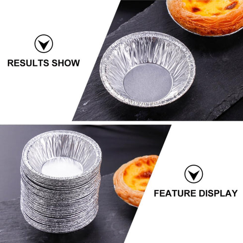 Kichvoe Egg Tart Molds 250pcs Disposable Mini Pie Pans Aluminum Foil Baking Pan Round Nonstick Dessert Cups Bakeware for Cupcake-2.7Inch...