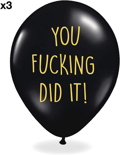 Rude Graduation Balloons - Pack of 12 Premium White And Black Funny Balloons - Class of 2025...