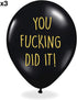 Rude Graduation Balloons - Pack of 12 Premium White And Black Funny Balloons - Class of 2025...