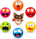 Squeaky Dog Toy for Small Dogs, Rubber Latex Puppy Toys Small Dog Toys, Soft Small Dog Squeaky Toys, Smile Face Squeaky Dog Balls Flat for Mini, S...