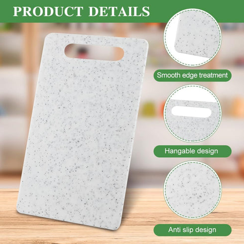 2Pcs Small Kitchen Cutting Board with Finger Guards Set Mini Plastic Cutting Board Set Dishwasher Safe for Camping Food Fruits Prep Vegetables Eas...