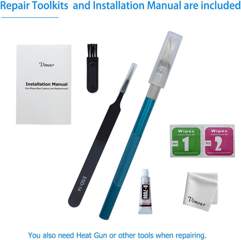 Rear Camera Lens Glass Replacement for iPhone 15 Pro Max Pre-Installed Adhesive with Installation Manual and Repair Tool Kits...