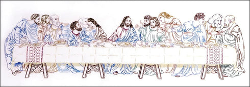 Tobin Last Supper, 9'' x 24'' Stamped Counted Cross Stitch Kit, Multicolour...