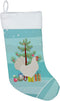 Caroline's Treasures BB9207CS Leghorn Chicken Christmas Christmas Stocking, Teal Fireplace Hanging Stockings Christmas Season Party Decor Family H...